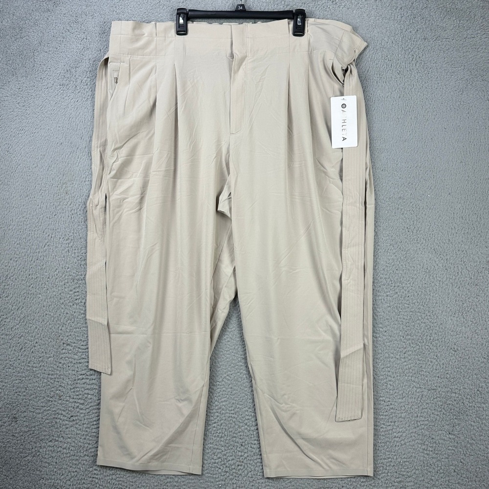 Athleta Womens Skyline Pant II Travel Pants 24 Tan Beige Paperbag Tie Waist NEW